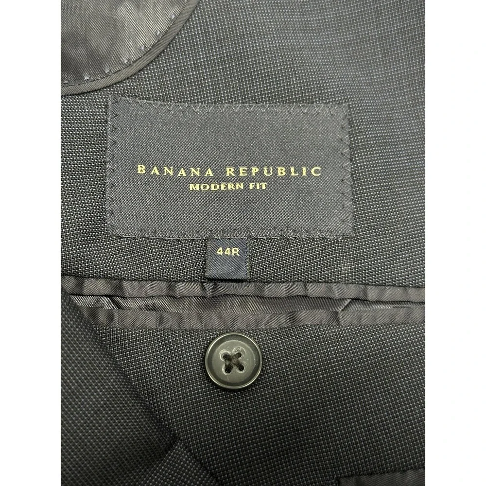 Banana Republic Blazer Men 44R Navy Wool Mohair Modern Fit Vitale Barberis Italy